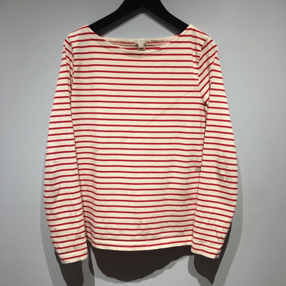 J Crew Boatneck Striped Long sleeve Shirt